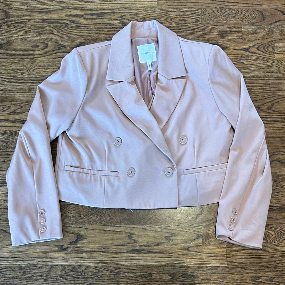 NWOT AVEC LES FILLES DOUBLE BREASTED CROPPED BLAZER, size L